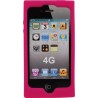 Funda Mooster trasera goma tachuela iPhone 4 rosa fucsia