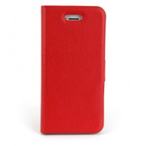 Funda iPhone 5 slim horizontal piel con cierre magnetico roja