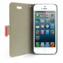 Funda iPhone 5 slim horizontal piel con cierre magnetico roja