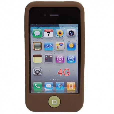 Funda Mooster trasera silicona iPhone 4 marron