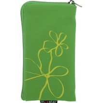 Funda Mooster universal c/cremallera verde flor pintada para Ibold B
