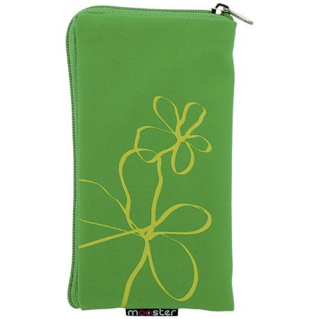 Funda Mooster universal c/cremallera verde flor pintada para Ibold B