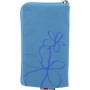 Funda Mooster universal c/cremallera azul flor pintada para Ibold B