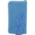 Funda Mooster universal c/cremallera azul flor pintada para Ibold B