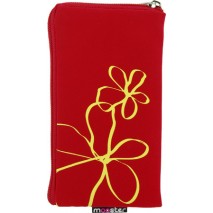 Funda Mooster universal c/cremallera roja flor pintada para Ibold B