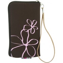 Funda Mooster universal c/cremallera marron flor pintada para Ibold B