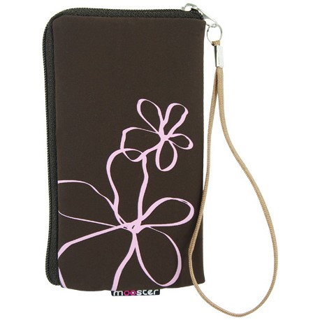 Funda Mooster universal c/cremallera marron flor pintada para Ibold B