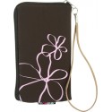 Funda Mooster universal c/cremallera marron flor pintada para Ibold B