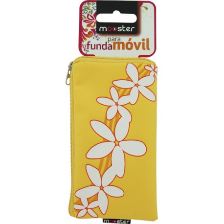 Funda Mooster universal c/cremallera amarilla estampado hawaiano para Ibold B