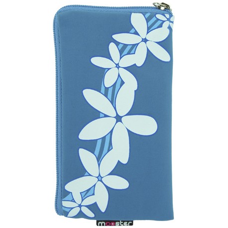 Funda Mooster universal c/cremallera azul estampado hawaiano  para iPhone 5 / Ibold B