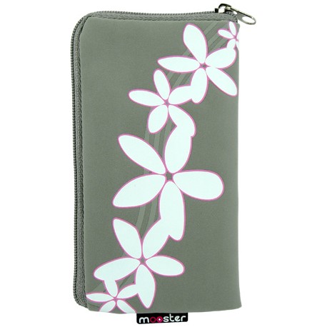 Funda Mooster universal c/cremallera gris estampado hawaiano para iPhone 5 / Ibold B