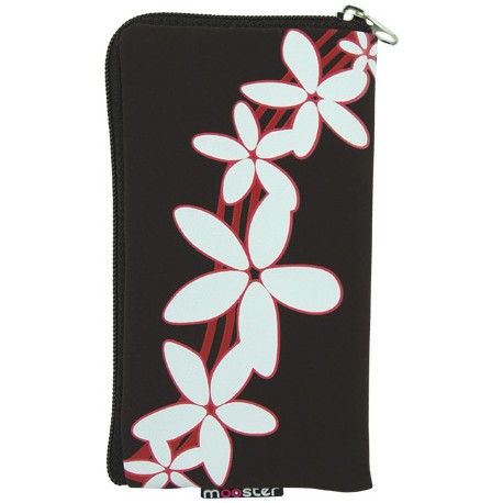 Funda Mooster universal c/cremallera marron estampado hawaiano valida para iPhone 5