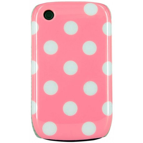 Carcasa rigida Mooster lunares rosa Blackberry 8520