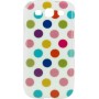 Carcasa trasera Mooster lunares colores Samsung Galaxy S3 blanca