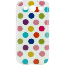 Carcasa trasera Mooster lunares colores Samsung Galaxy S3 blanca