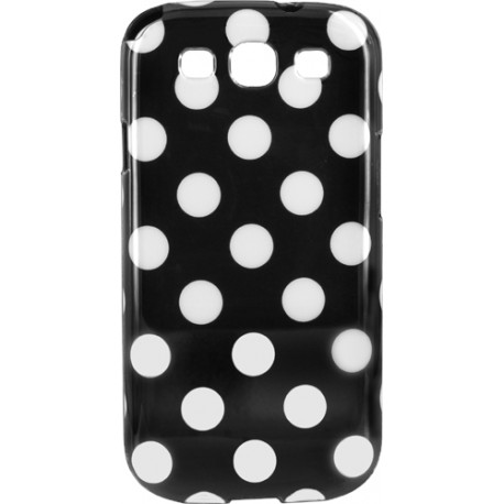Carcasa trasera lunares Samsung Galaxy S3 negra
