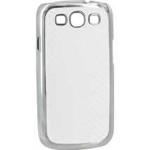 Carcasa Mooster trasera acabado cosido metal Samsung Galaxy S3 blanca