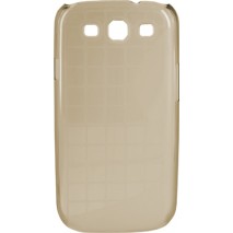 Carcasa Mooster trasera cuadricula transparente rigida Samsung Galaxy S3 marron