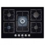 PLACA DE GAS BOSCH PPQ716B91E ENCASTRE 70cm, 5 QUEMADORES, WOK, PARRILLA, CRISTAL NEGRO