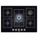 PLACA DE GAS BOSCH PPQ716B91E ENCASTRE 70cm, 5 QUEMADORES, WOK, PARRILLA, CRISTAL NEGRO