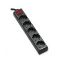 REGLETA 5 TOMAS CON INTERRUPTOR NEGRA