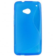 Funda Mooster HTC One M7 azul tpu