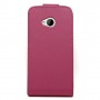 Funda HTC One M7 fucsia de piel slim