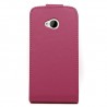 Funda HTC One M7 fucsia de piel slim