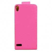 Funda Mooster Huawei Ascend P6 fucsia de piel slim