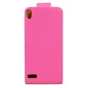 Funda Mooster Huawei Ascend P6 fucsia de piel slim