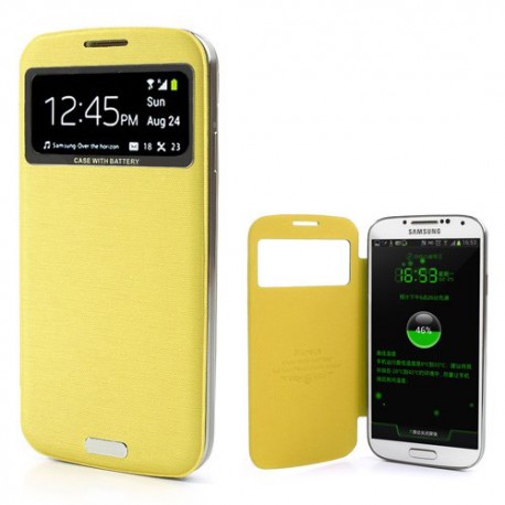 Funda con bateria incorporada 2400 mAh Samsung Galaxy S4 I9500 amarilla