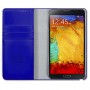 Funda Samsung Galaxy Note 3 Slim diary de piel azul con tapa trasera