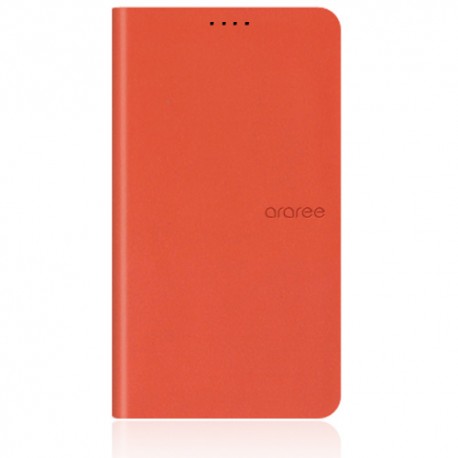 Funda Samsung Galaxy Note 3 Slim diary de piel naranja con tapa trasera