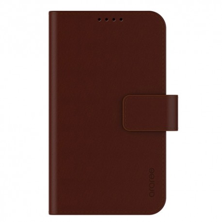 Funda Samsung Galaxy S4 pocket diary de piel marron con cierre,