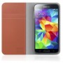 Funda Samsung Galaxy S5 G900 slim diary de piel granate con tapa trasera