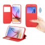 Funda Solapa con Ventana Colección Sense Samsung Galaxy S6 Rojo G-Case