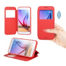 Funda Solapa con Ventana Colección Sense Samsung Galaxy S6 Rojo G-Case