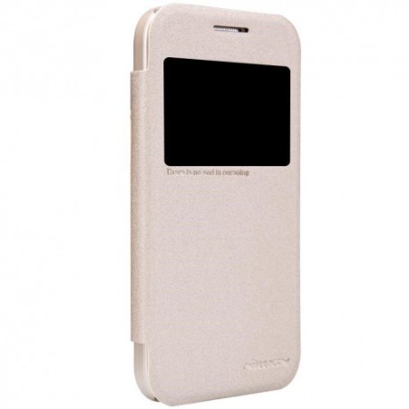 Funda tipo libro con ventana Samsung Galaxy Core Prime G360 oro