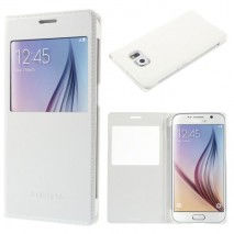 Funda tipo libro con ventana Samsung Galaxy S6 G920 blanca