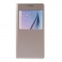 Funda tipo libro con ventana Samsung Galaxy S6 G920 oro