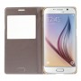 Funda tipo libro con ventana Samsung Galaxy S6 G920 oro