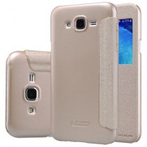 Funda tipo libro con ventana Samsung Galaxy J5/J500 oro