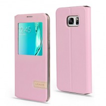 Funda Tipo libro con ventana Samsung Galaxy S6 edge plus rosa