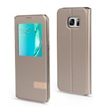 Funda Tipo libro con ventana Samsung Galaxy S6 edge plus oro