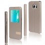 Funda Tipo libro con ventana Samsung Galaxy S6 edge plus oro