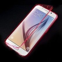 Funda tpu tipo libro Samsung Galaxy S6  G920 rojo transparente