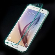 Funda tpu tipo libro Samsung Galaxy S6  G920 azul transparente