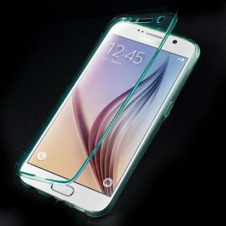 Funda tpu tipo libro Samsung Galaxy S6  G920 azul transparente