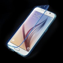 Funda tpu tipo libro Samsung Galaxy S6  G920 azul oscuro transparente