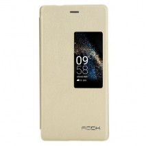 Funda tipo libro con ventana Huawei P8 oro